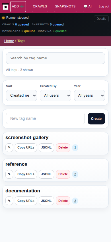 Tags — mobile