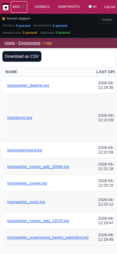 Logs — mobile