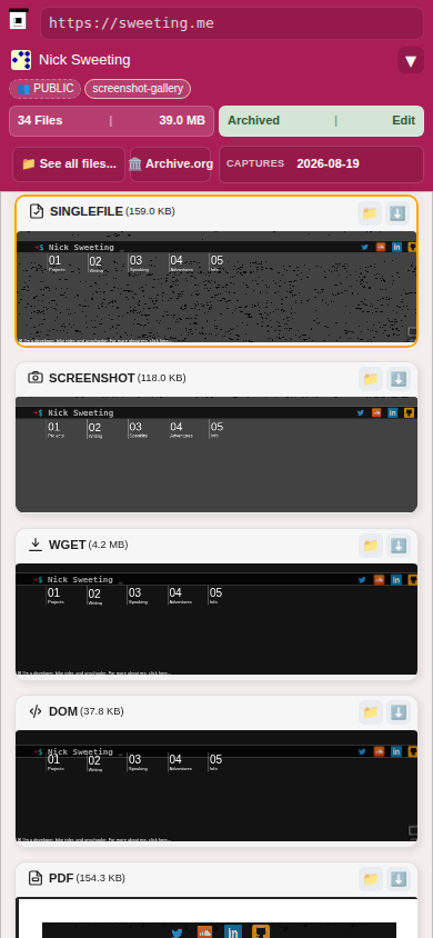 Snapshot View (singlefile) — mobile