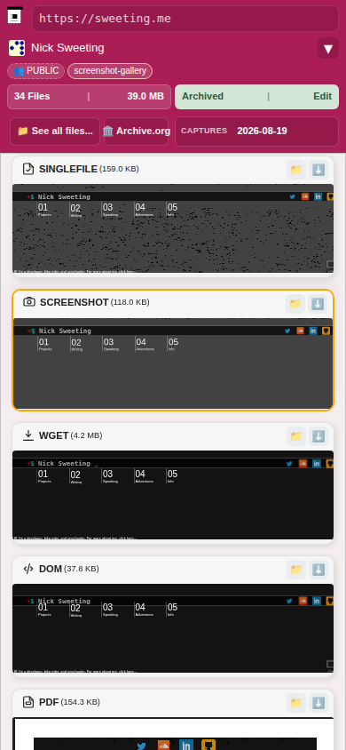 Snapshot View (screenshot) — mobile