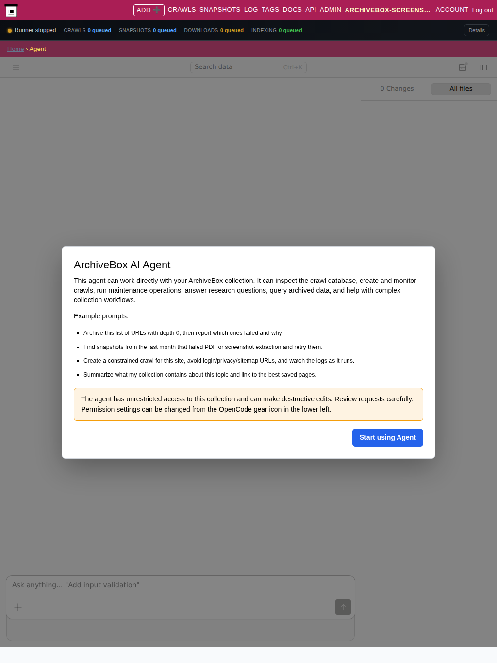 AI agent — tablet
