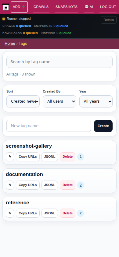 Tags — mobile