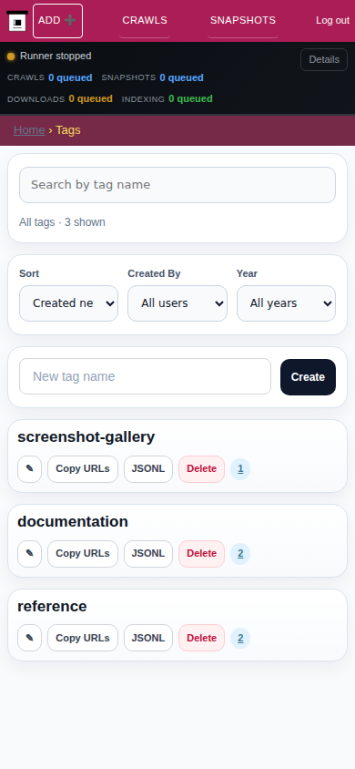 Tags — mobile
