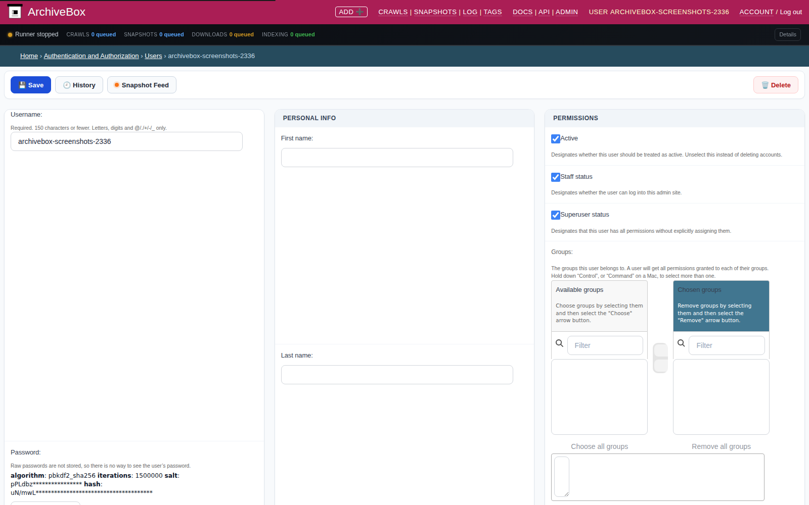 User detail — desktop