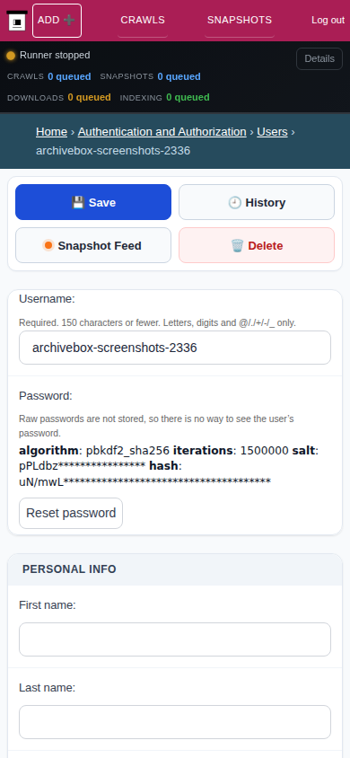 User detail — mobile