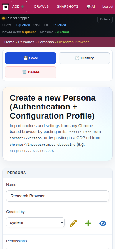 Persona detail — mobile