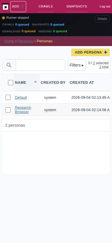 Personas — mobile