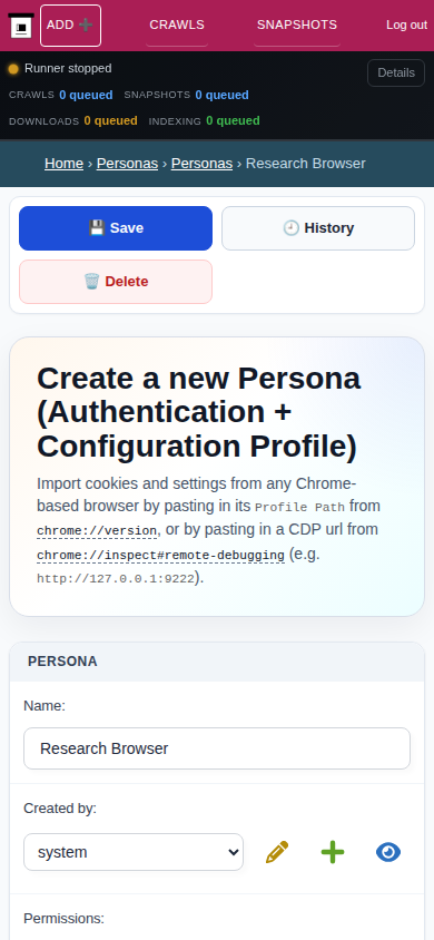 Persona detail — mobile