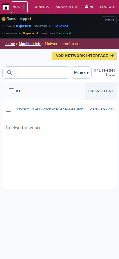 Network interfaces — mobile