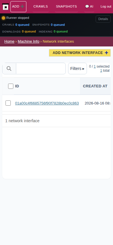 Network interfaces — mobile