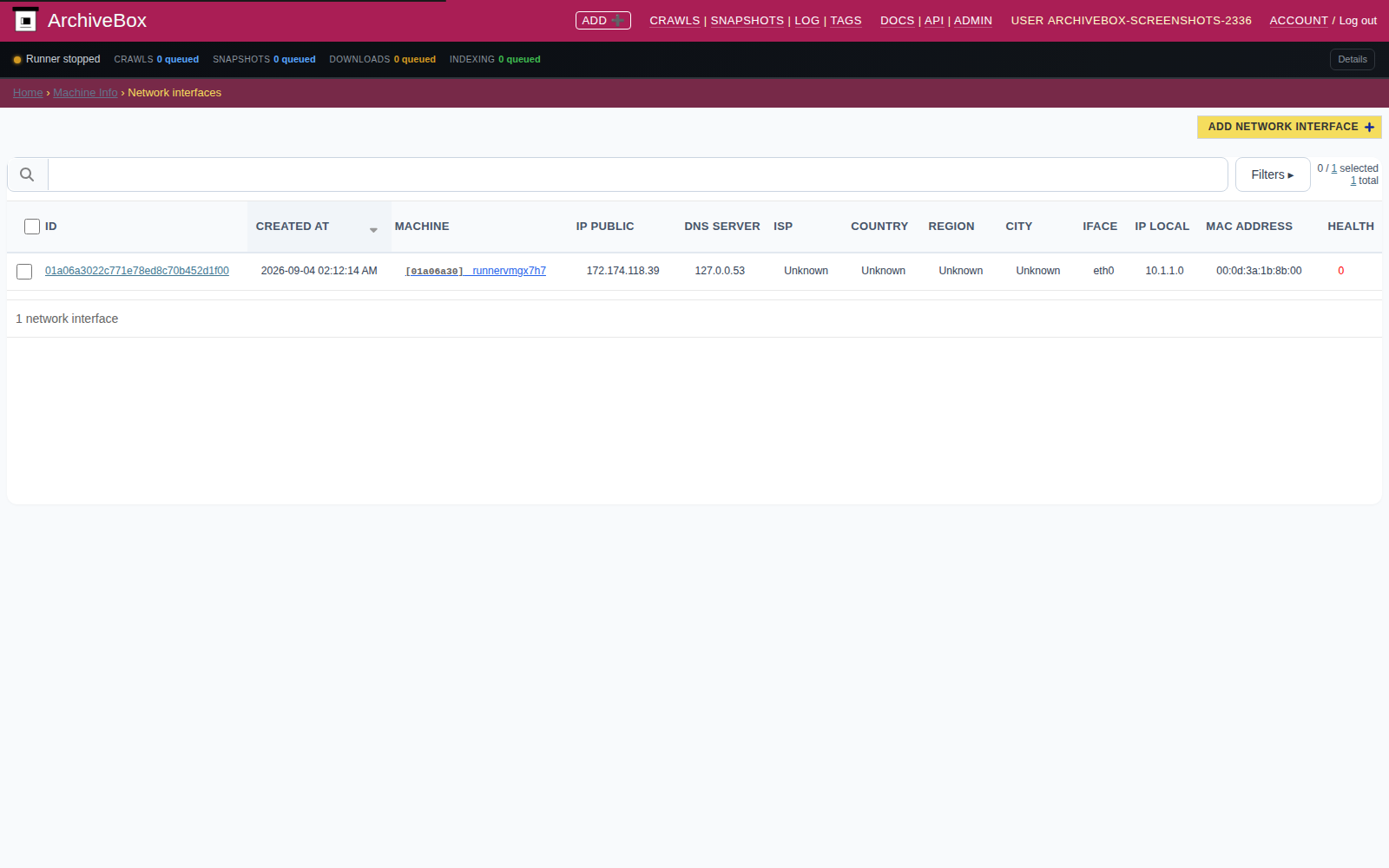 Network interfaces — desktop