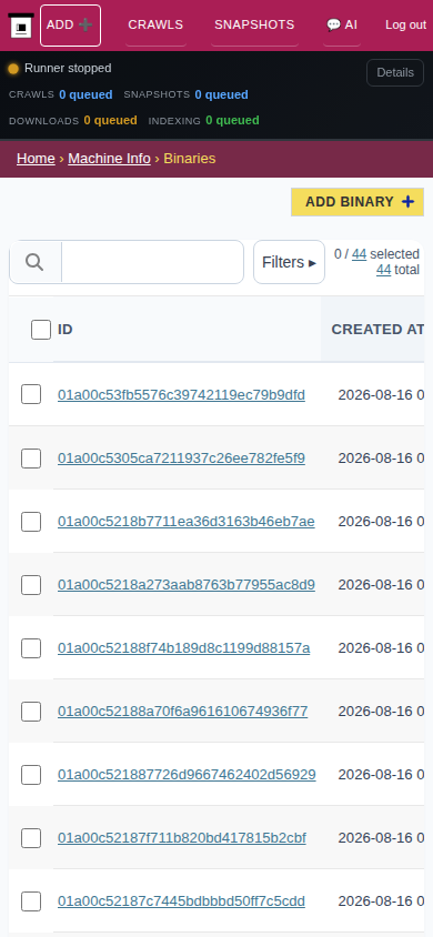 Binaries — mobile