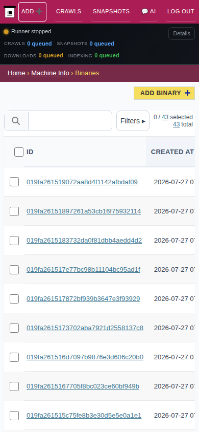 Binaries — mobile