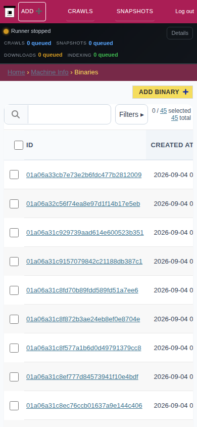 Binaries — mobile
