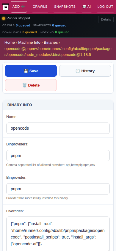 Binary detail — mobile