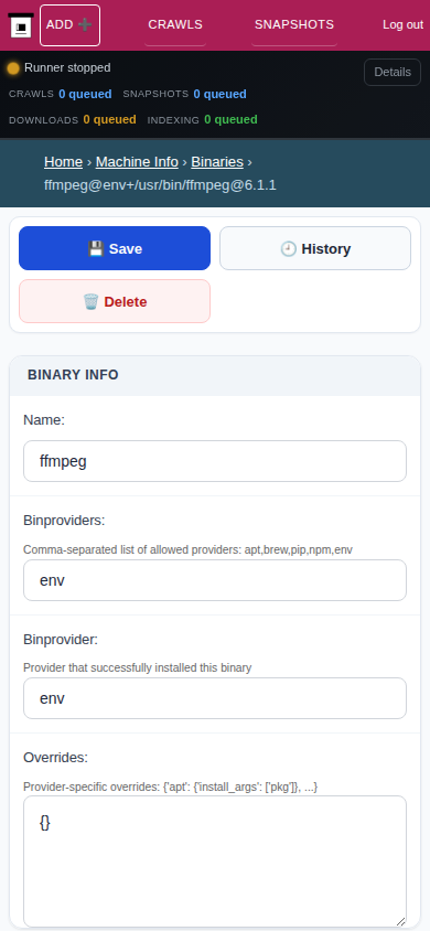 Binary detail — mobile