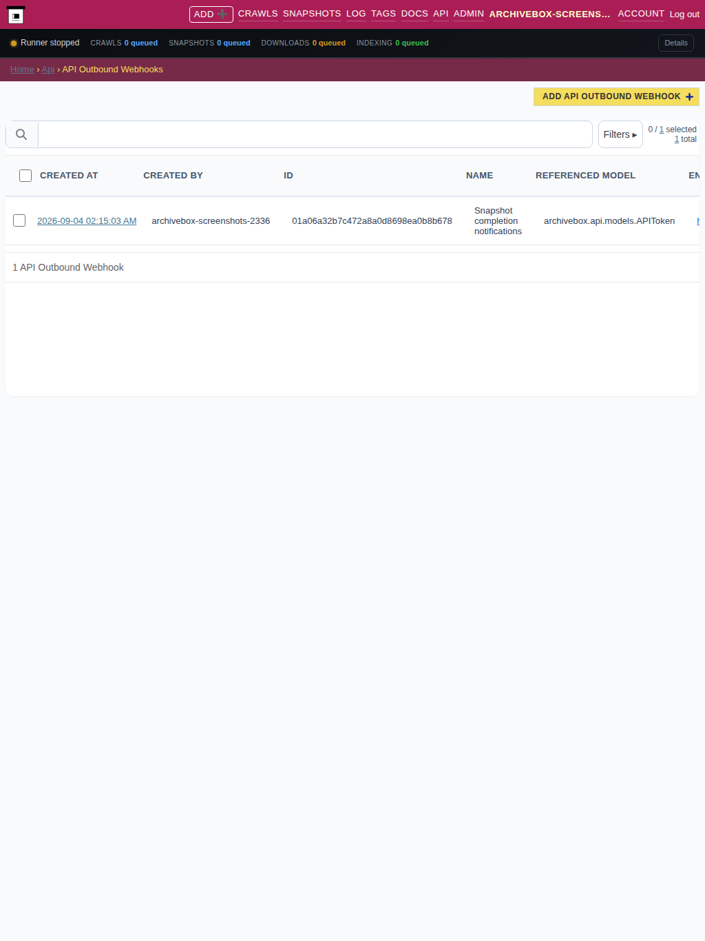 Webhooks — tablet