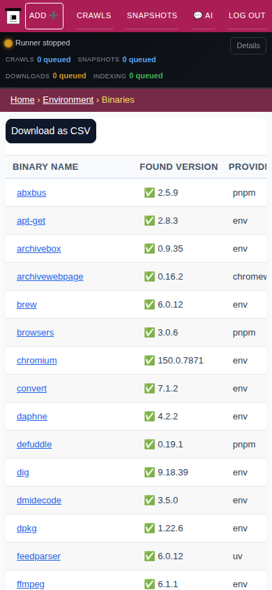 Dependencies — mobile
