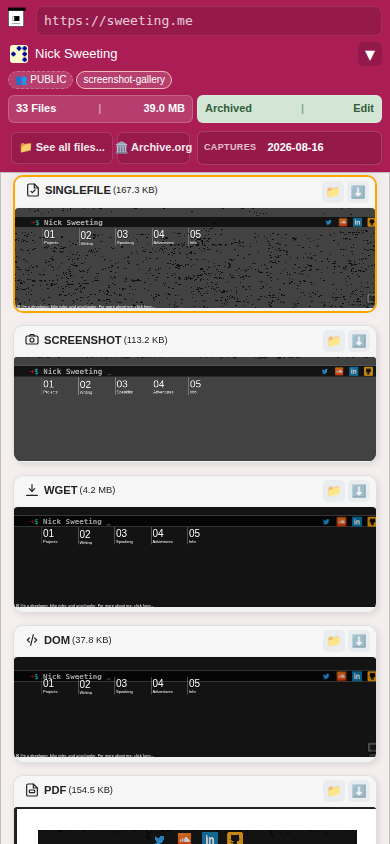 Snapshot View (singlefile) — mobile