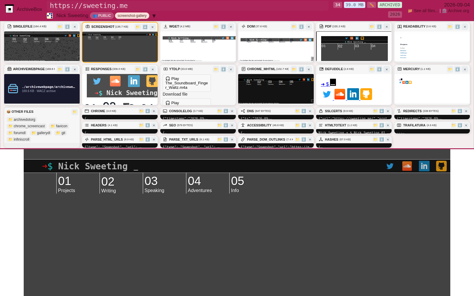 Snapshot View (screenshot) — desktop