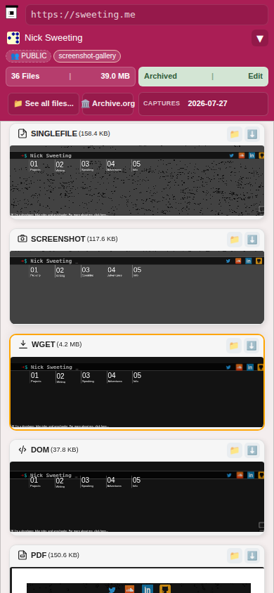 Snapshot View (wget) — mobile