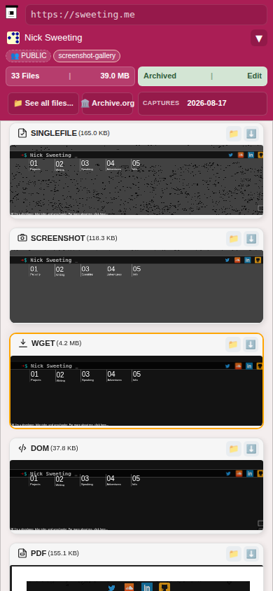 Snapshot View (wget) — mobile
