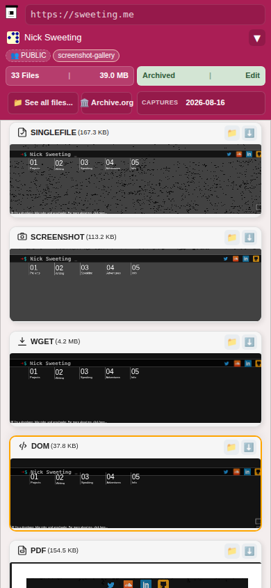 Snapshot View (dom) — mobile