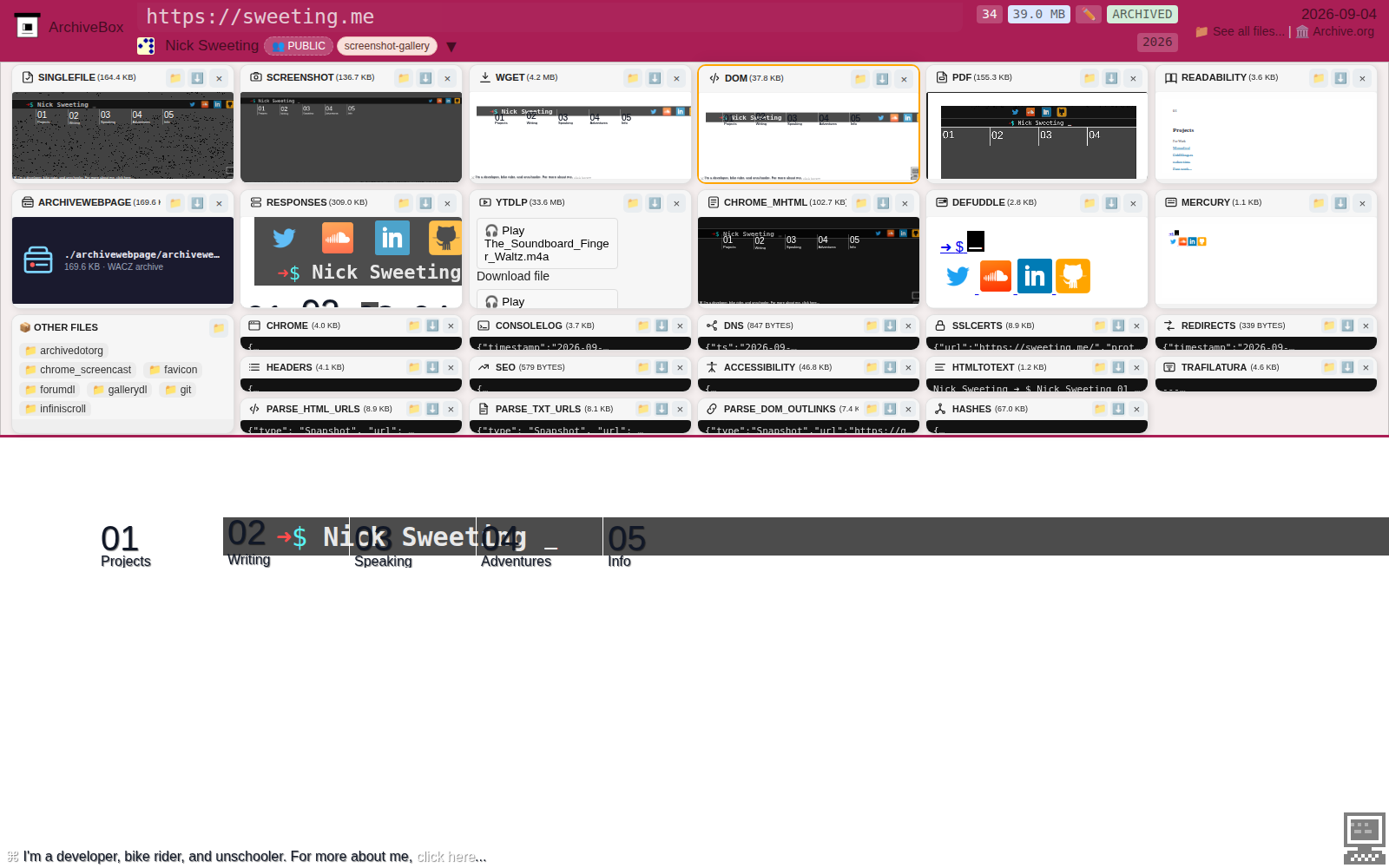 Snapshot View (dom) — desktop