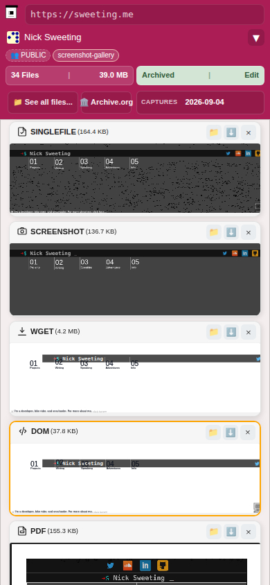 Snapshot View (dom) — mobile