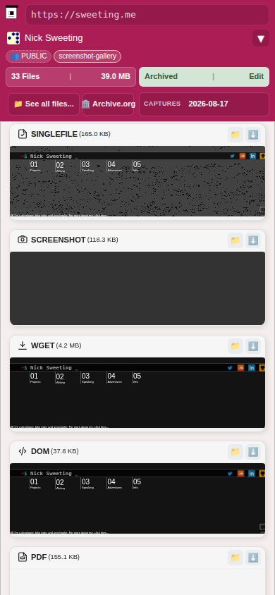 Snapshot View (archivewebpage) — mobile
