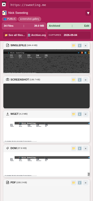Snapshot View (archivewebpage) — mobile