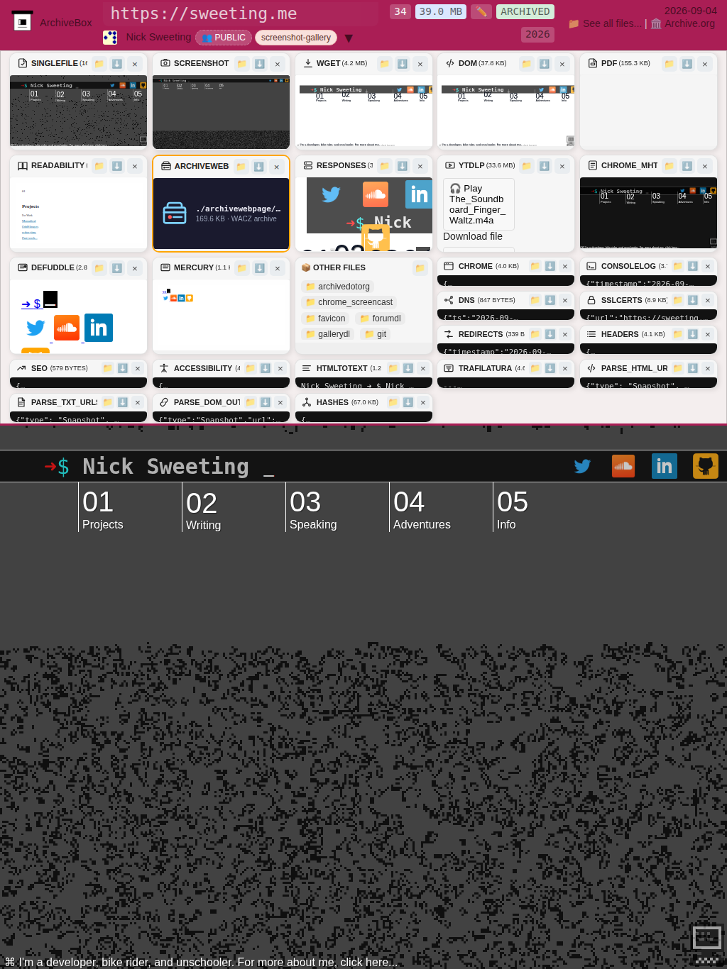 Snapshot View (archivewebpage) — tablet