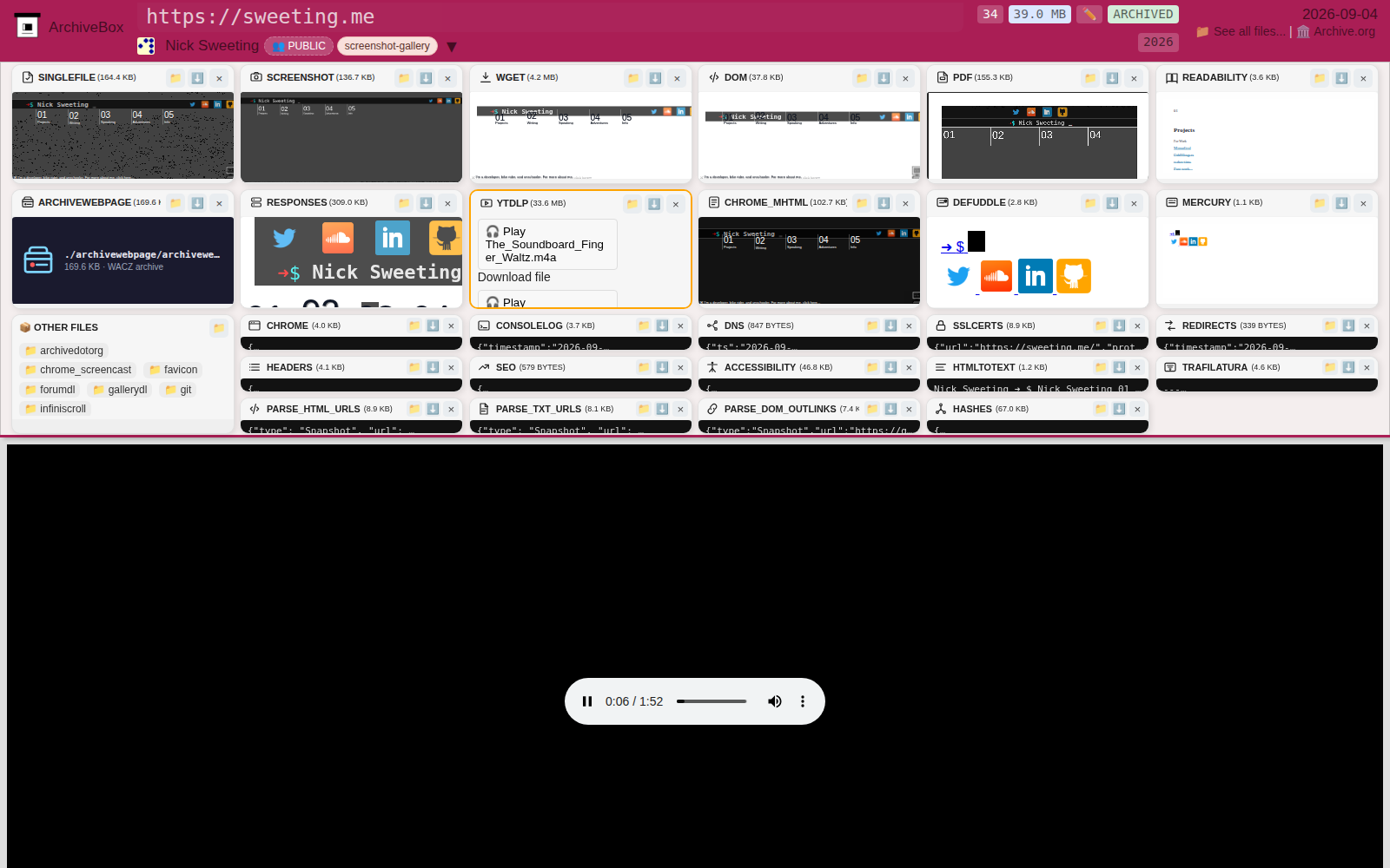 Snapshot View (ytdlp) — desktop