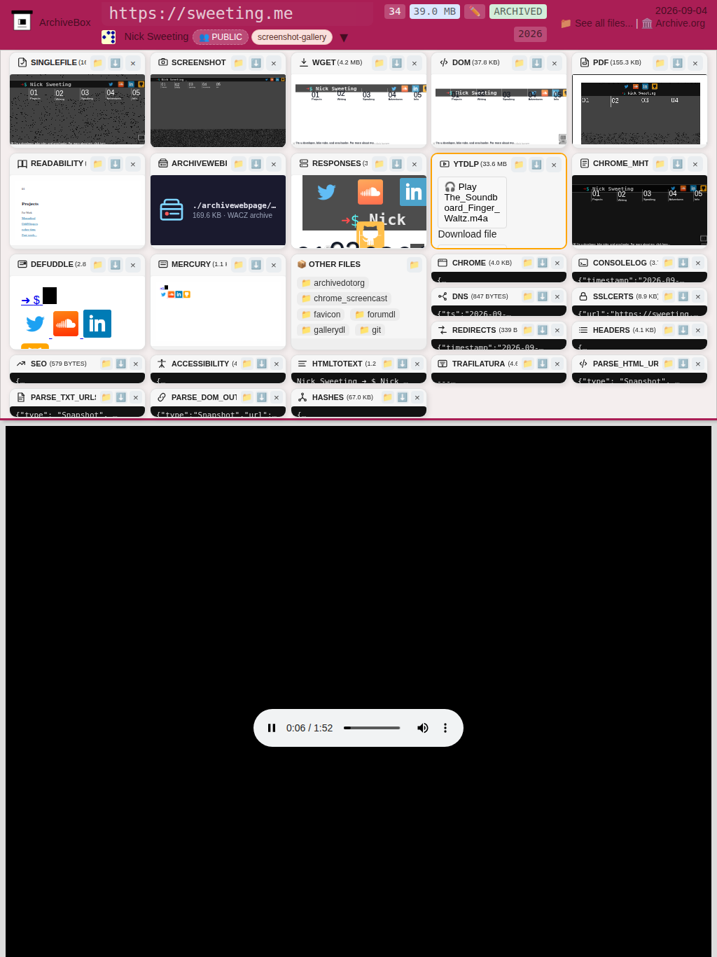 Snapshot View (ytdlp) — tablet