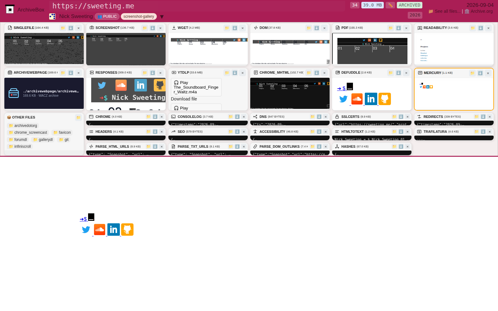 Snapshot View (mercury) — desktop