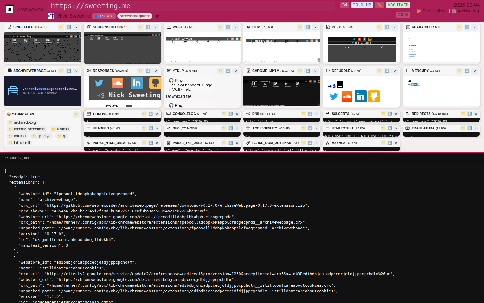 Snapshot View (chrome) — desktop