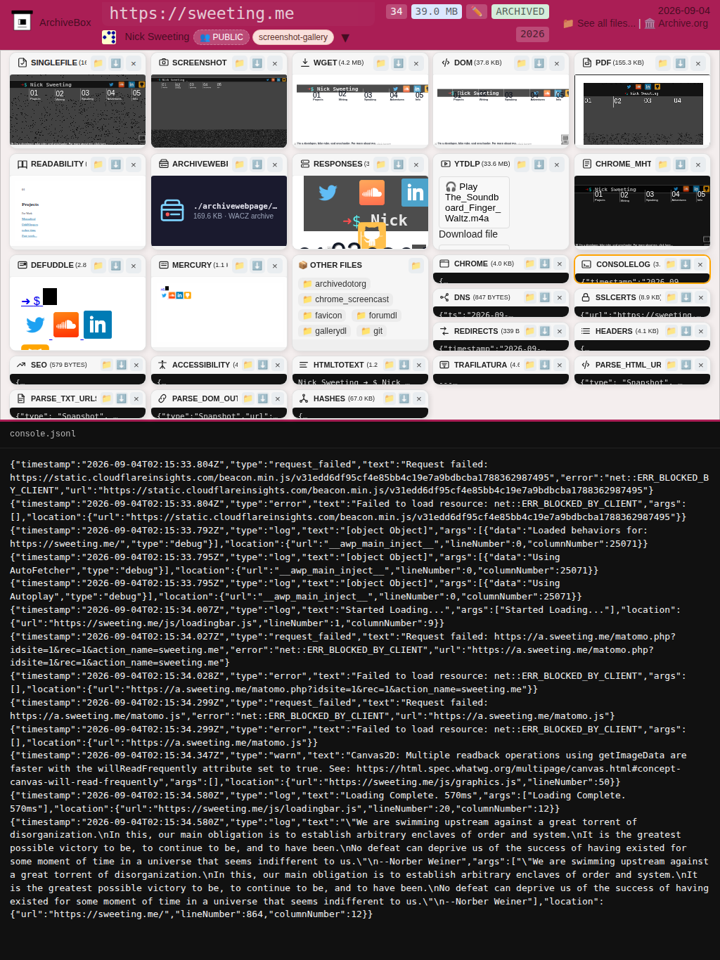 Snapshot View (consolelog) — tablet