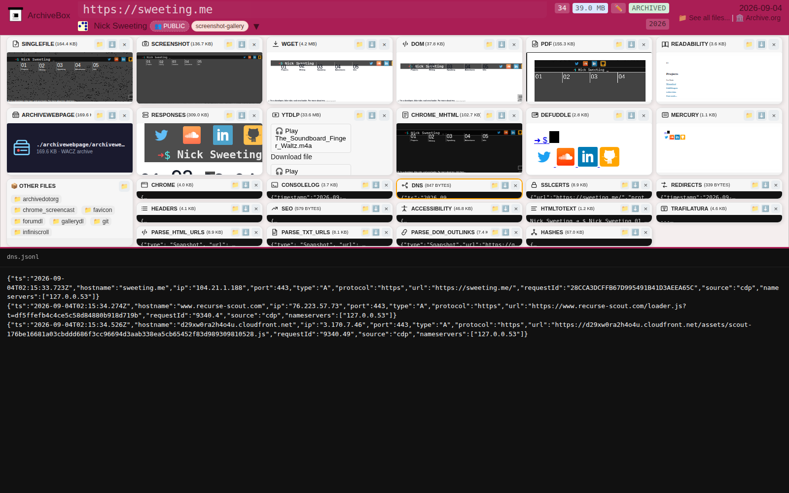 Snapshot View (dns) — desktop