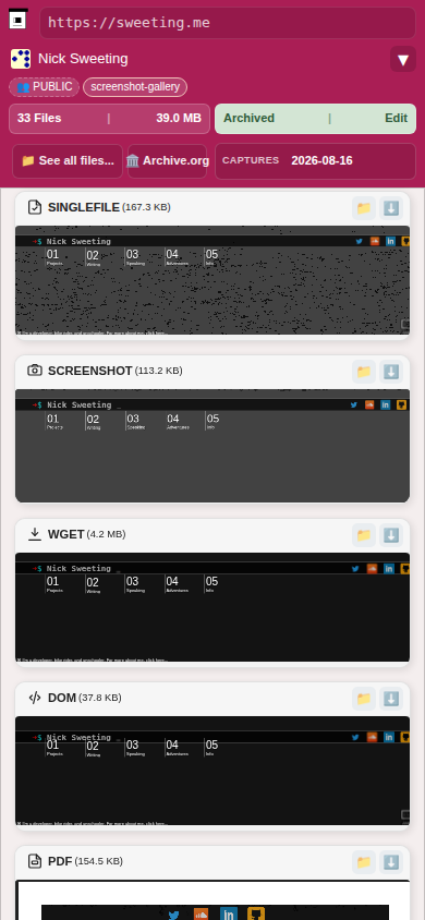 Snapshot View (headers) — mobile