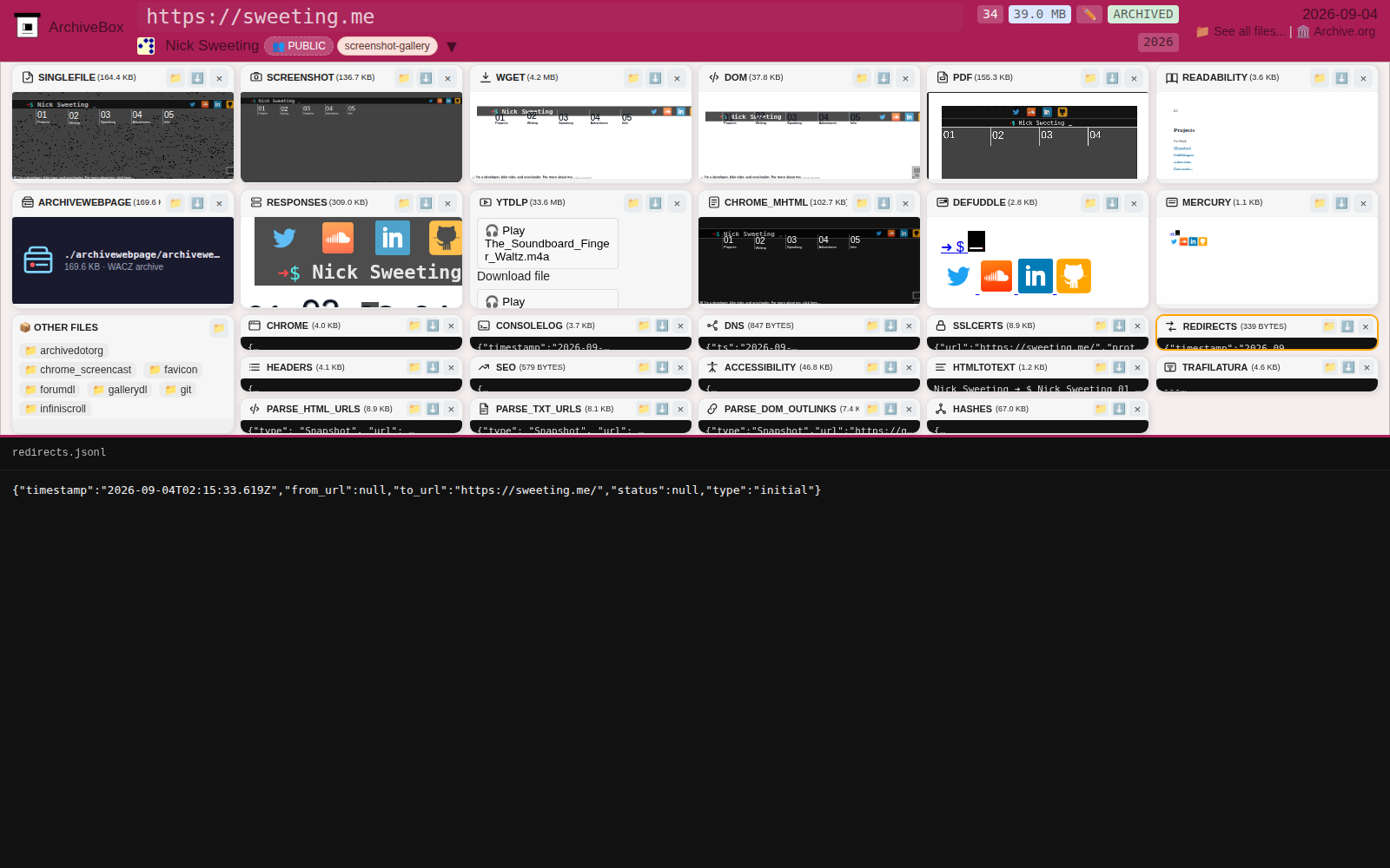 Snapshot View (redirects) — desktop