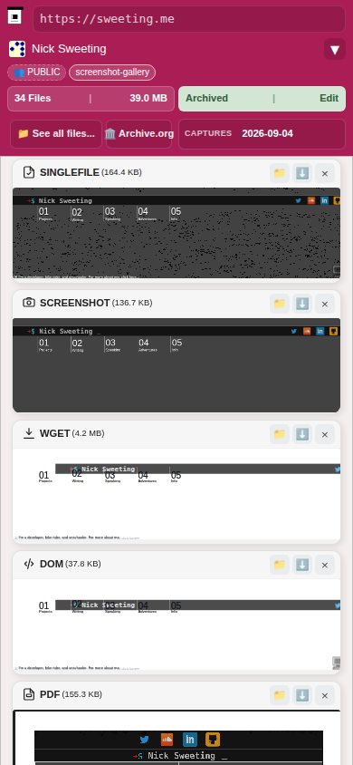 Snapshot View (headers) — mobile