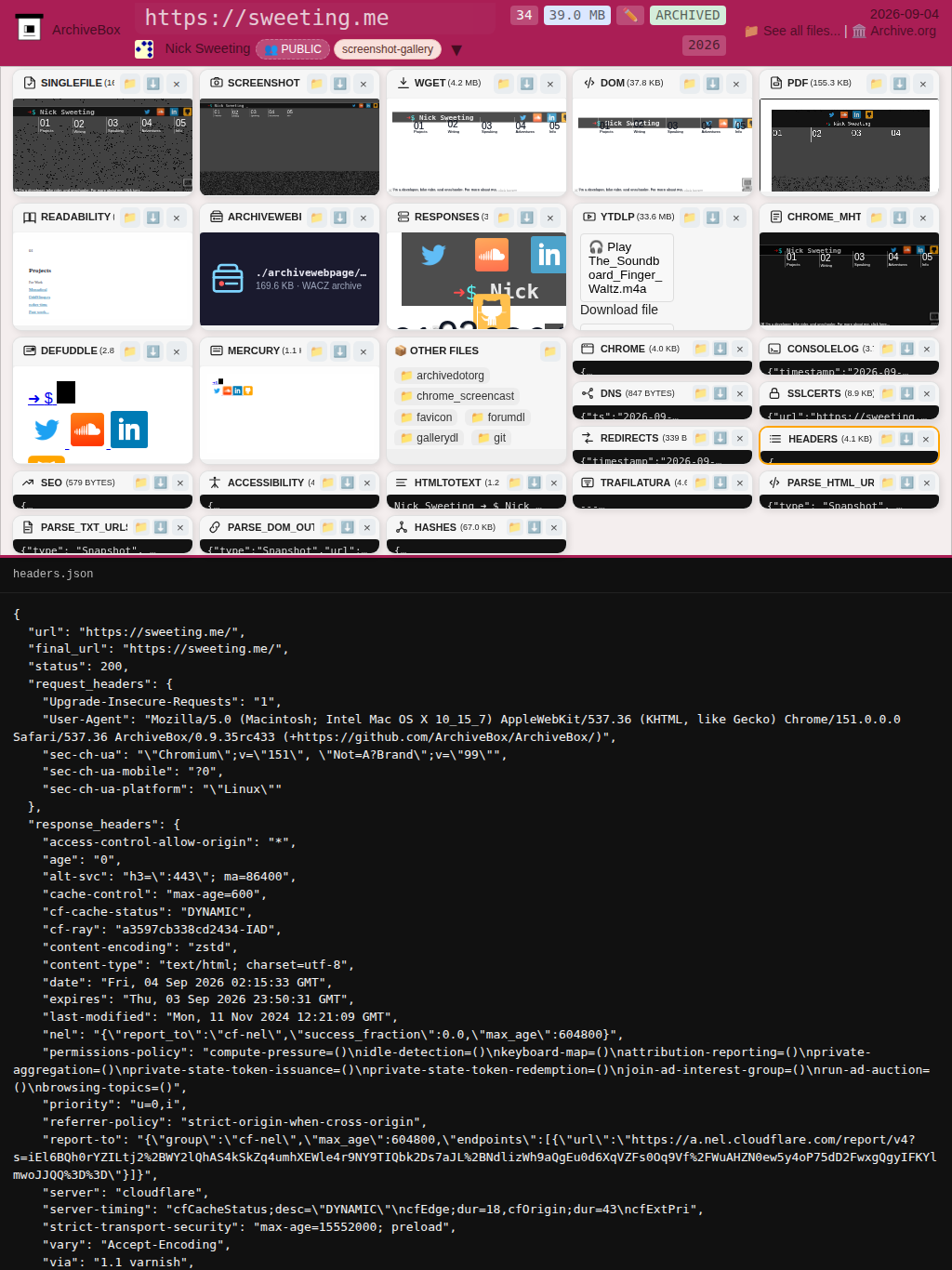 Snapshot View (headers) — tablet