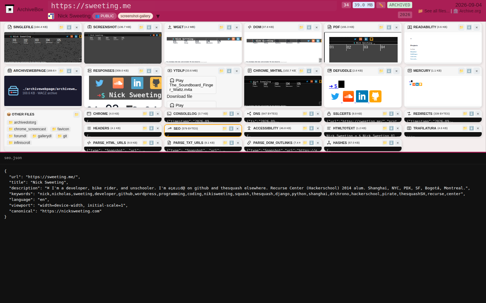 Snapshot View (seo) — desktop