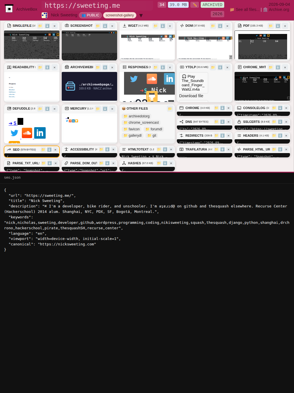 Snapshot View (seo) — tablet