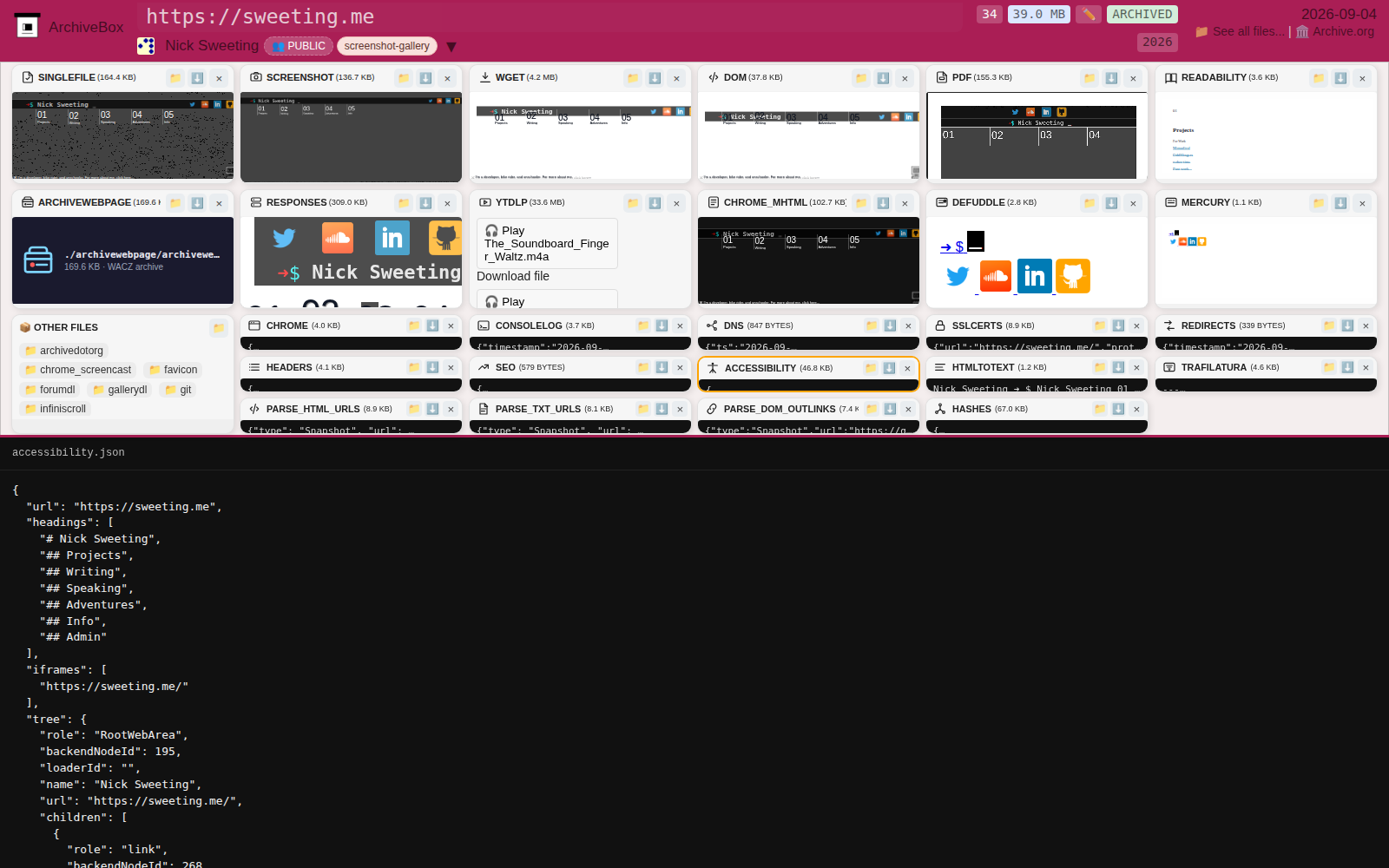 Snapshot View (accessibility) — desktop