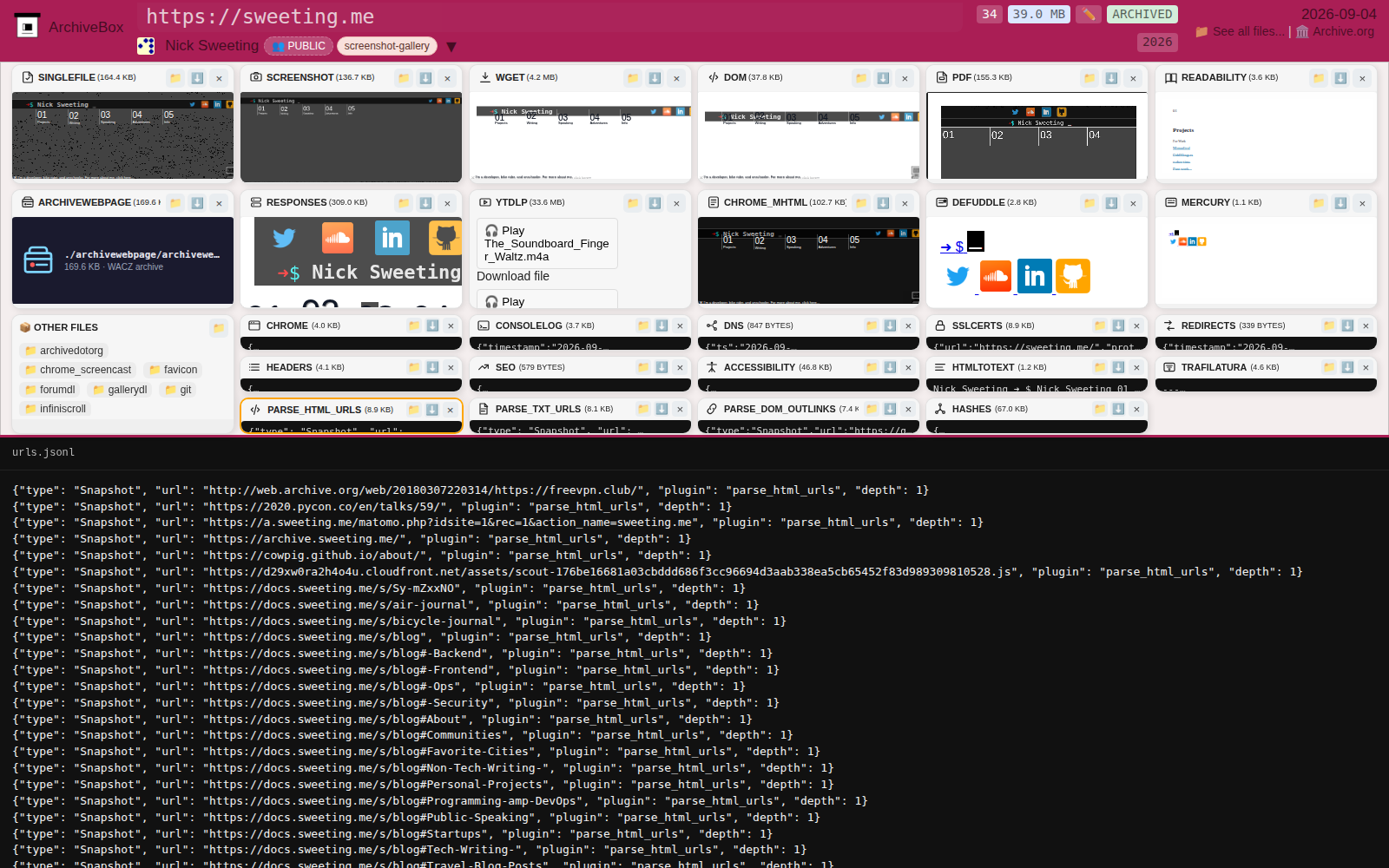 Snapshot View (parse_html_urls) — desktop