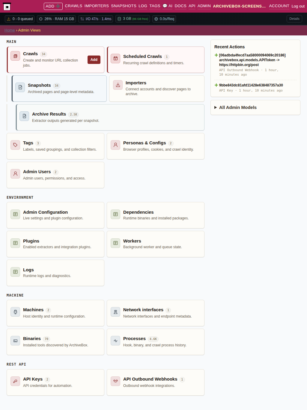 Admin dashboard — tablet