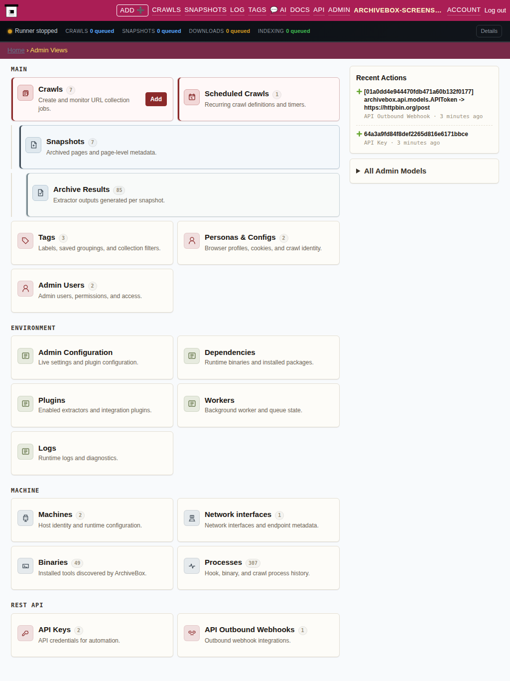 Admin dashboard — tablet