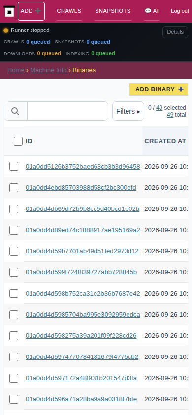 Binaries — mobile