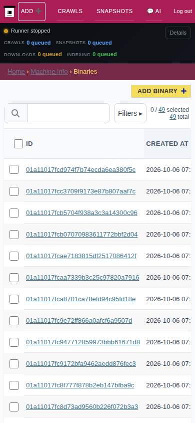 Binaries — mobile